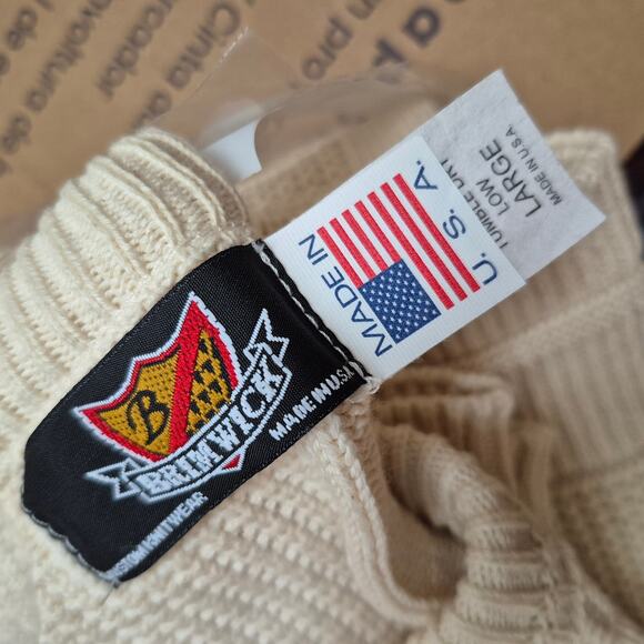 Brimwick USA Rib Knit Southwest Eagle Bighorn Ram Elk Cotton Vintage Sweater L - Picture 3 of 3